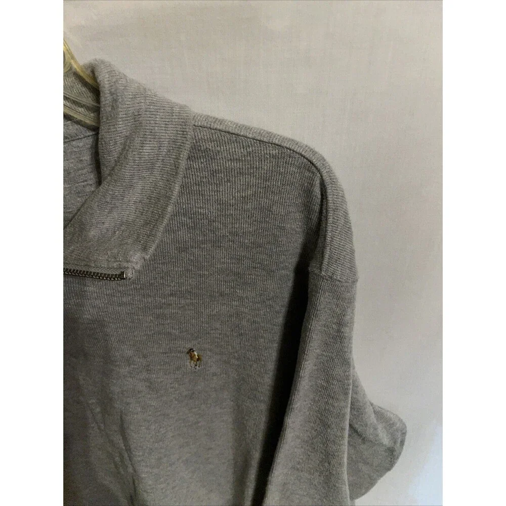 Polo Ralph Lauren Estate Rib Men’s Flesh Pony Sweat Shirt Sz XL Gray Athleisure